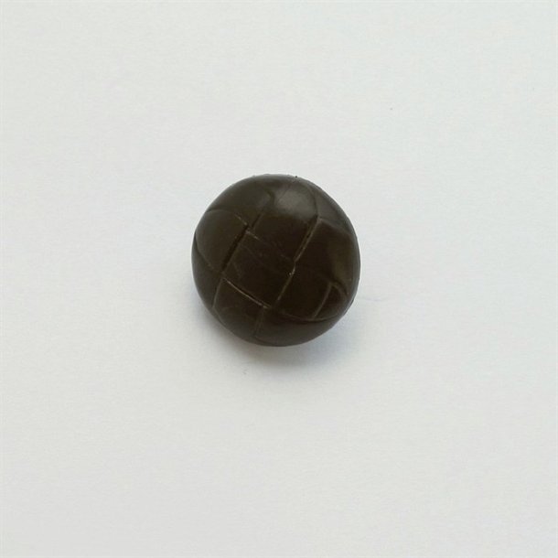Frakkeknap med sort, mnstret lderlook, 28 mm