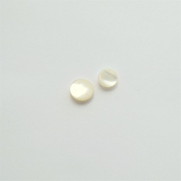 Perlemorsknap, flad med dyb glans, 12 og 15 mm