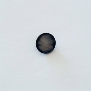 Rund plastknap med changerende glans i sort og s�lv, 13 mm