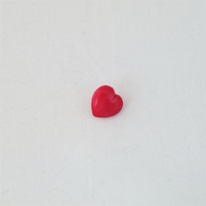 Hjerteformet pink plastknap p� 13 mm