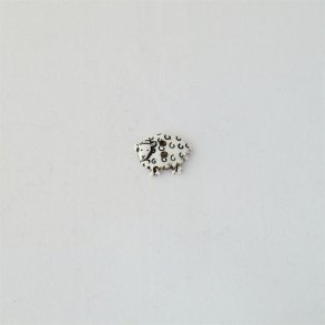 Hvid plastknap med form som et f�r p� 15 mm