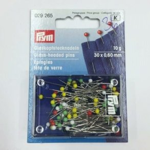 Knappenle m. glashoved 0,6 mm 10 g - pr. pakning