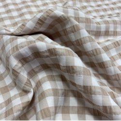 Seersucker viskose med kkkentern i beige - pr. 0,25 meter 