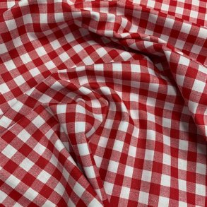 K�kkentern i r�d og hvid - pr. 0,25 meter