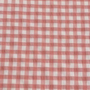 Seersucker viskose med kkkentern i lyserd - pr. 0,25 meter 