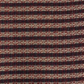 Kraftig jacquard med mnster i bordeaux, sort og kit - pr. 0,25 meter