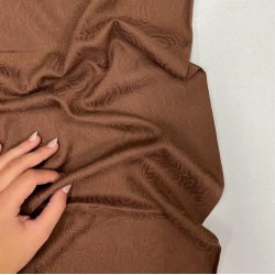 Viskose med smukt mnster i brun - pr. 0,25 meter