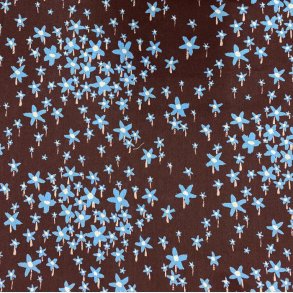 Liberty bomuld i r�dbrun med bl� blomster - pr. 0,25 meter 