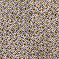 Liberty bomuld med et net af gule blomster - pr. 0,25 meter 