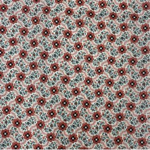 Liberty bomuld med et net af rde blomster - pr. 0,25 meter 