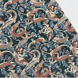 Liberty bomuld med rdlige firben - pr. 0,25 meter 