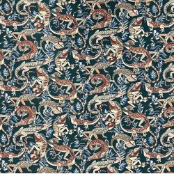 Liberty bomuld med rdlige firben - pr. 0,25 meter 