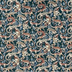 Liberty bomuld med rdlige firben - pr. 0,25 meter 