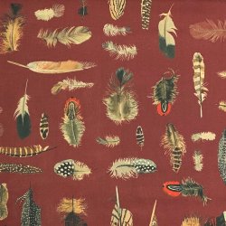 Liberty bomuld i bordeaux med fjer, 02136 B - pr. 0,25 meter 