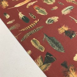 Liberty bomuld i bordeaux med fjer, 02136 B - pr. 0,25 meter 