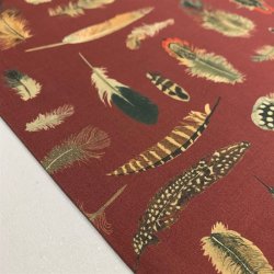 Liberty bomuld i bordeaux med fjer, 02136 B - pr. 0,25 meter 