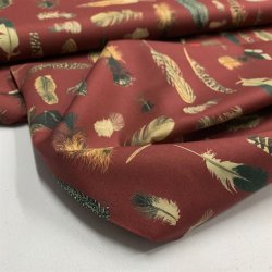 Liberty bomuld i bordeaux med fjer, 02136 B - pr. 0,25 meter 