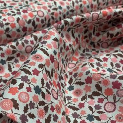 Liberty bomuld i hvid med grafisk blomsterprint, 7294 C - pr. 0,25 meter