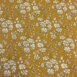 Liberty bomuld med blomst, Capel 3055 G (sennepsgul) - pr. 0,25 meter