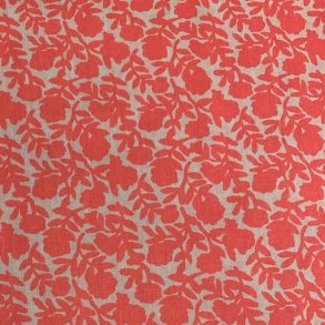 Liberty bomuld med blomster i lys sand og fersken - pr. 0,25 meter