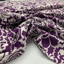 Liberty bomuld med mnster i hvid og lilla, 8218 C - pr. 0,25 meter