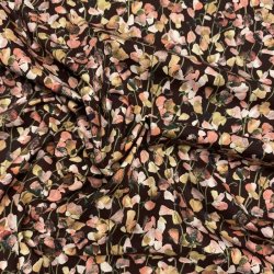 Liberty bomuldspoplin i bordeaux med grafiske blomster - pr. 0,25 meter 