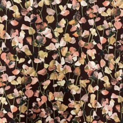 Liberty bomuldspoplin i bordeaux med grafiske blomster - pr. 0,25 meter 