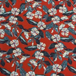 Liberty bomuldspoplin i stvet mrkerd med blomster, 02114 B - pr. 0,25 meter