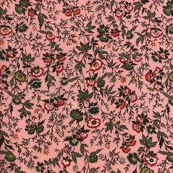 Liberty bomuldspoplin i stvet rosa med blomster - pr. 0,25 meter