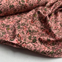 Liberty bomuldspoplin i stvet rosa med blomster - pr. 0,25 meter