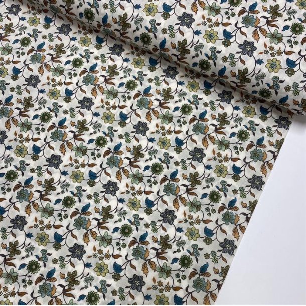 Liberty bomuld med blomster i matte farver - pr. 0,25 meter 