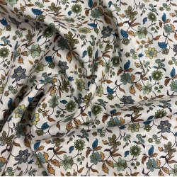 Liberty bomuld med blomster i matte farver - pr. 0,25 meter 