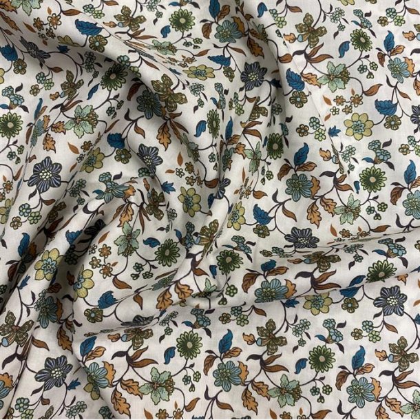Liberty bomuld med blomster i matte farver - pr. 0,25 meter 