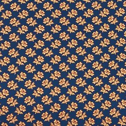 Liberty bomuldspoplin Priscilla i bl med orange roser - pr. 0,25 meter 
