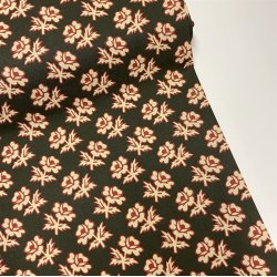 Liberty bomuldspoplin 'Priscilla' i grn med orange roser - pr. 0,25 meter 