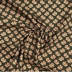 Liberty bomuldspoplin 'Priscilla' i grn med orange roser - pr. 0,25 meter 