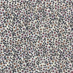 Liberty bomuld med sm rde og orange blomster - pr. 0,25 meter 