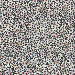 Liberty bomuld med sm rde og orange blomster - pr. 0,25 meter 