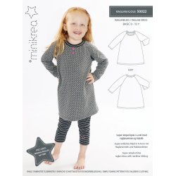 Raglan Kjole i str. 0-10 r - MiniKrea mnster 50022