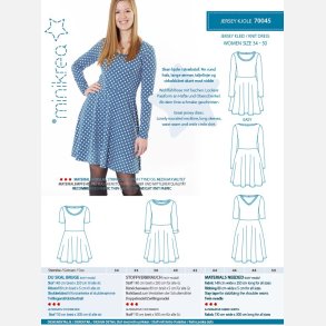 Jersey Kjole i str. 34-50 - MiniKrea m�nster 70045