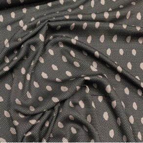 Mrkegr viskose med pletter og prikker - pr. 0,25 meter