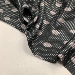 Mrkegr viskose med pletter og prikker - pr. 0,25 meter