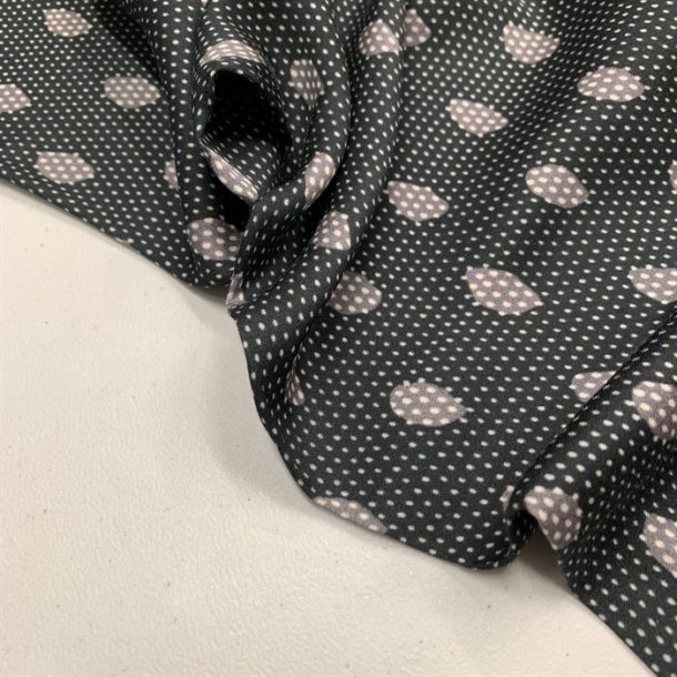 Mrkegr viskose med pletter og prikker - pr. 0,25 meter