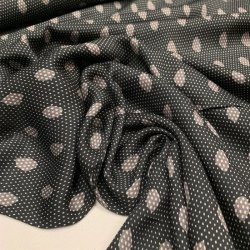 Mrkegr viskose med pletter og prikker - pr. 0,25 meter