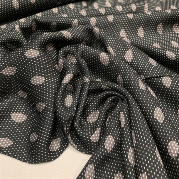 Mrkegr viskose med pletter og prikker - pr. 0,25 meter