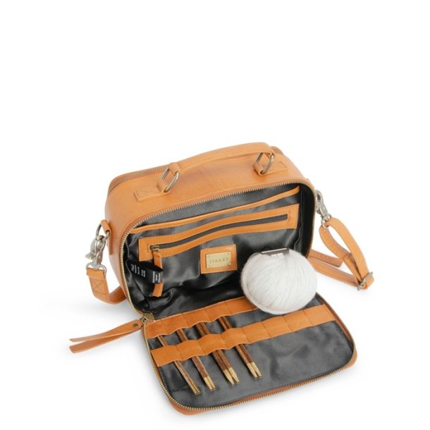 Muud - Lilly - Ldertaske til strikkeudstyr