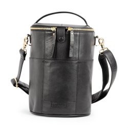 Muud - Saturn XL Strikketaske Limited Edition - Kollektion i sort lder med guld trimmings