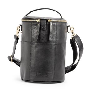 Muud - Saturn XL Strikketaske Limited Edition - Kollektion i sort lder med guld trimmings