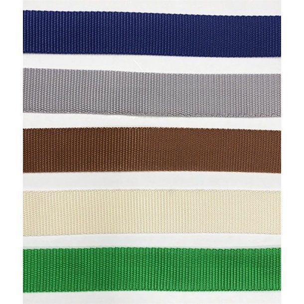 Nylongjord 30 mm bred i 5 farver - pr. meter
