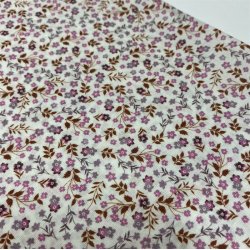 OEKO-TEX bomuldslrred med sm, rosa blomster - pr. 0,25 meter 